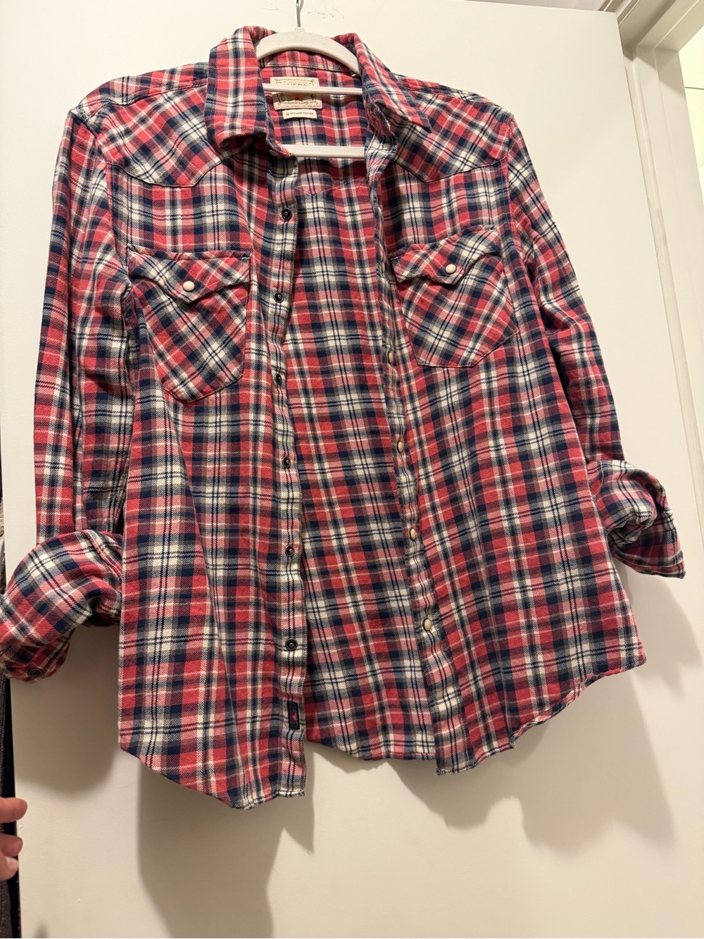 Faherty Western Red & Blue Plaid Button-Up Shirt